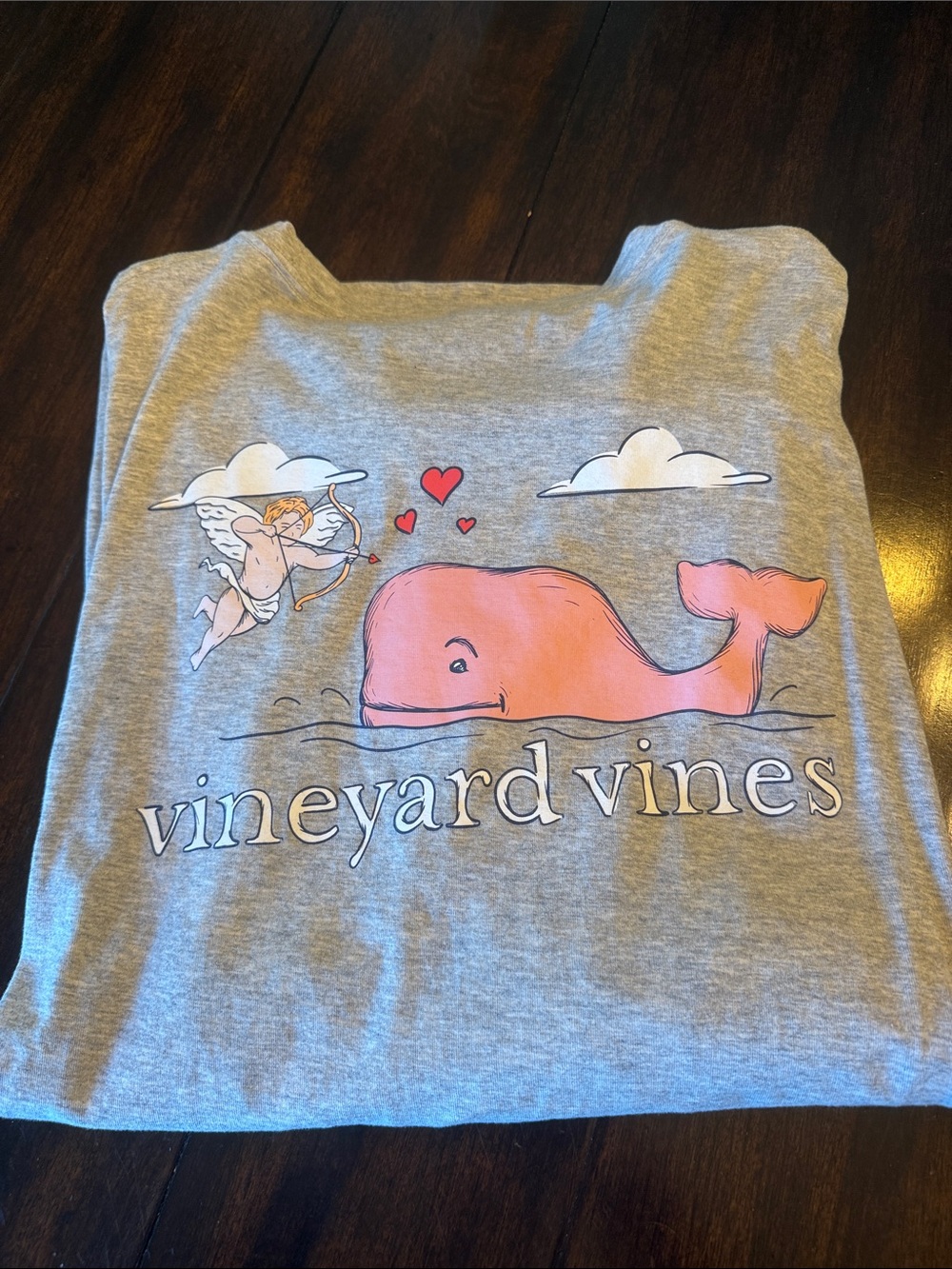 Vineyard Vines Kids White & Gray Short Sleeve Pocket Tees with Small Graphics